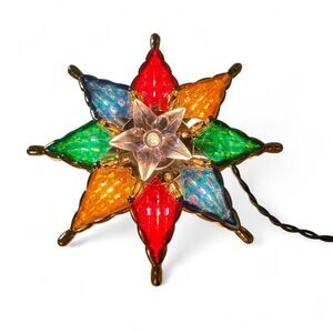 Vtg Christmas Lighted Star Tree Topper Works When Plugged In